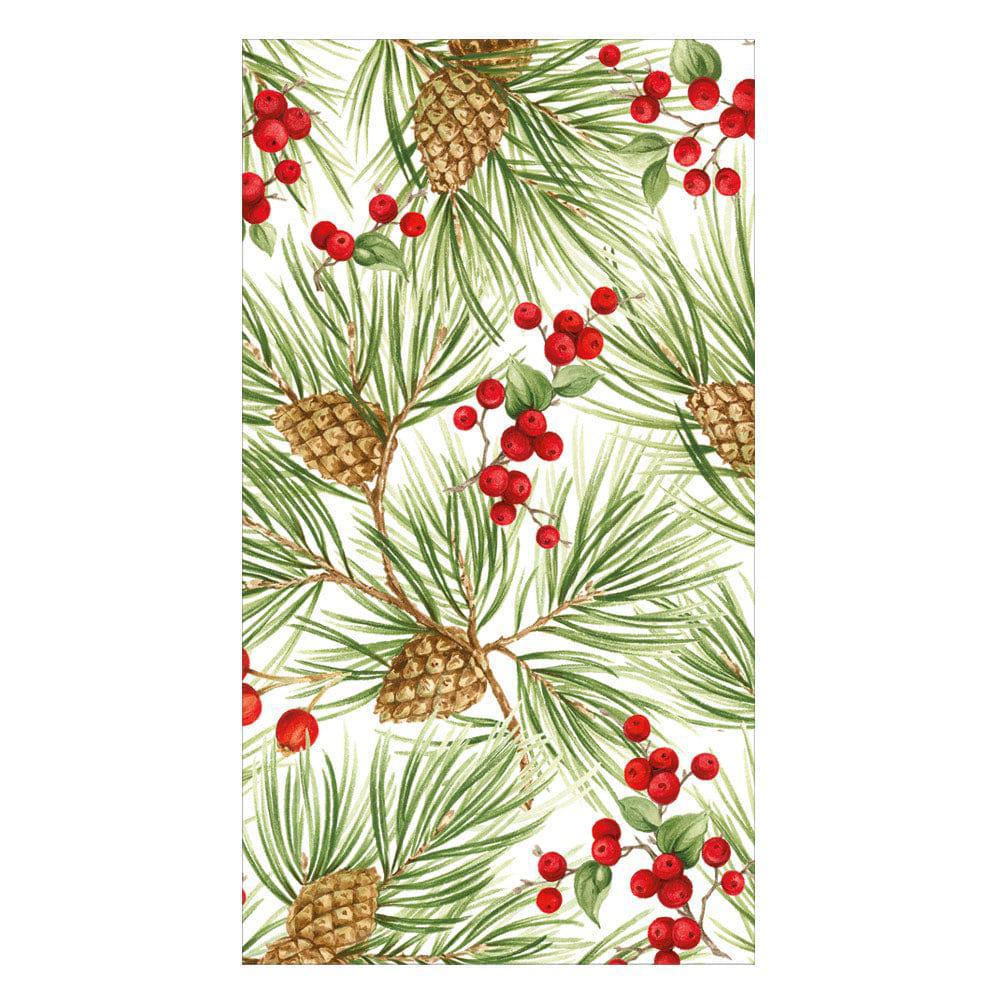 Evergreen and Berries Paper Guest Towel Napkins
